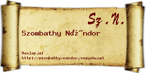 Szombathy Nándor névjegykártya